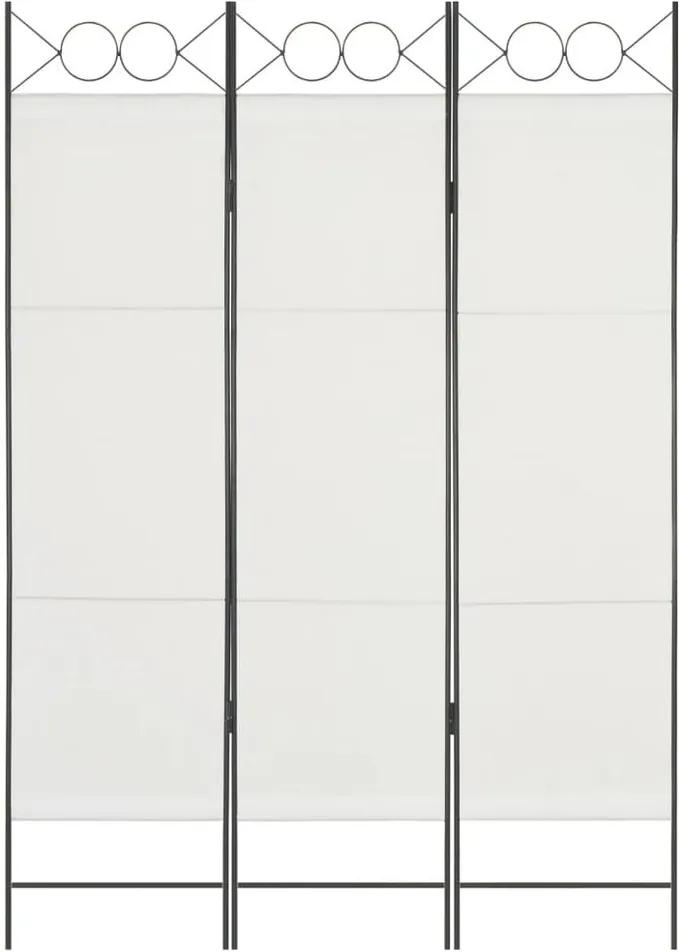 Paravan de cameră cu 3 panouri, alb, 120 x 180 cm