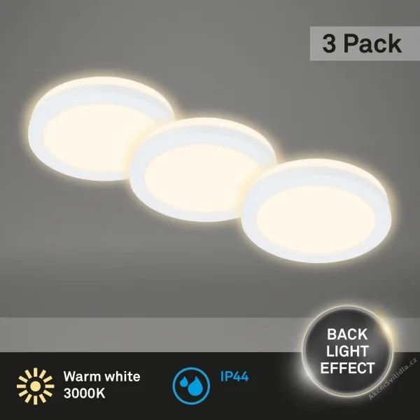SET 3x corp de iluminat LED încastrat pentru baie Briloner 7055-036 LED/3W/230V IP44