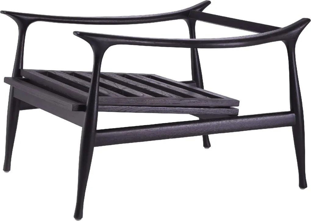 Fotoliu elegant design LUX Manzo negru / bouclé grey