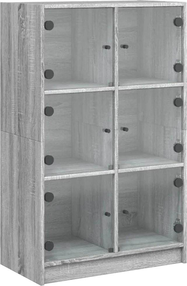 vidaXL Dulapuri înalte cu uși, gri sonoma, 68x37x109cm, lemn prelucrat