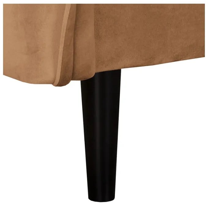 Canapea maro cu tapițerie din catifea 138 cm Juli – Ropez