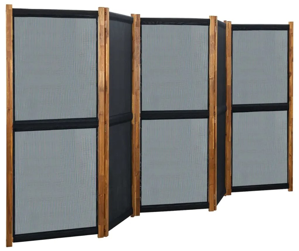 315604 vidaXL Paravan de cameră cu 5 panouri, negru, 350x170 cm