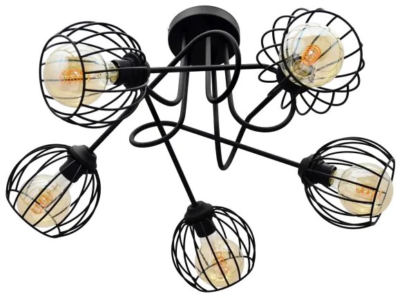 Lustră aplicată OXFORD 5xE27/15W/230V neagră