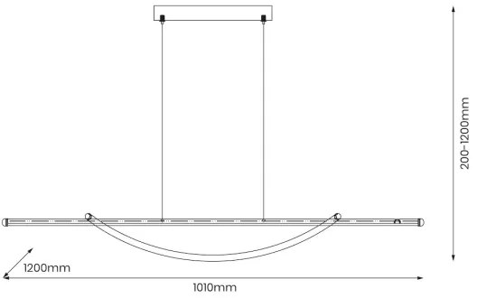 Lustră LED pe cablu AMBAR LED/35W/230V negru