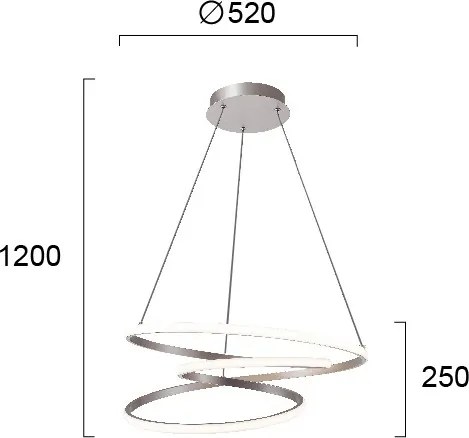 Lustră LED suspendată pe cablu CORT LED/40W/230V argintie