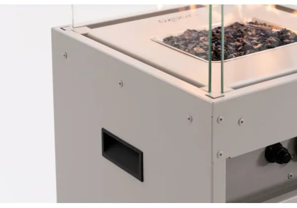 Șemineu de exterior pe gaz Planika Faro GAS 142x36 cm 8kW alb + capac de protecție