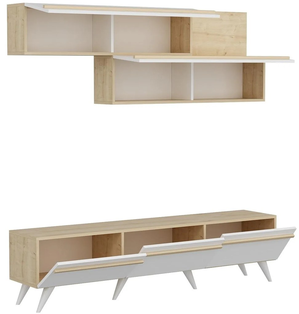 Mobilier living Amstel (Stejar zafir + Alb). 1088822