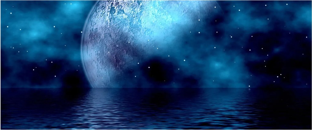 Tablou Luna deasupra mării (120x50 cm)