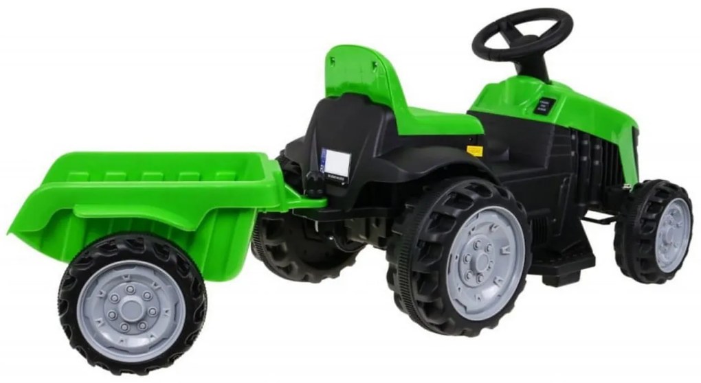 Tractor Electric cu acumulator pentru copii NOVOKIDS™ Mini Farmer Tractor, Cu remorca, Max 25 kg, 2 Viteze, Verde