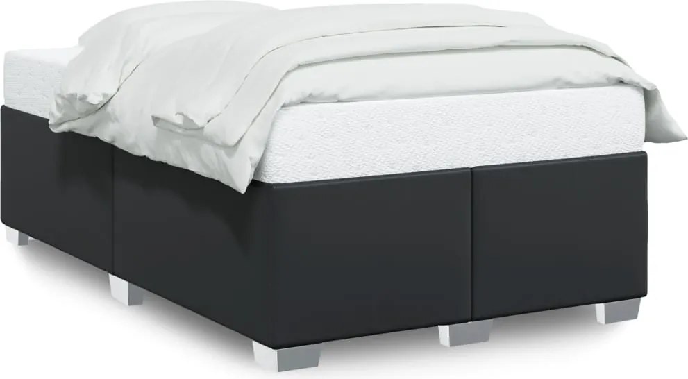 vidaXL Cadru de pat fără saltea Negru piele artificială