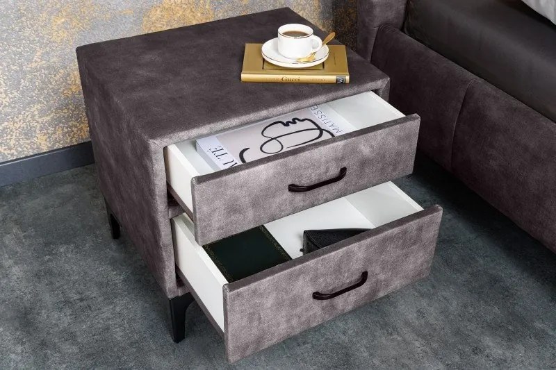 Noptiera design modern Boutique 50cm, gri inchis