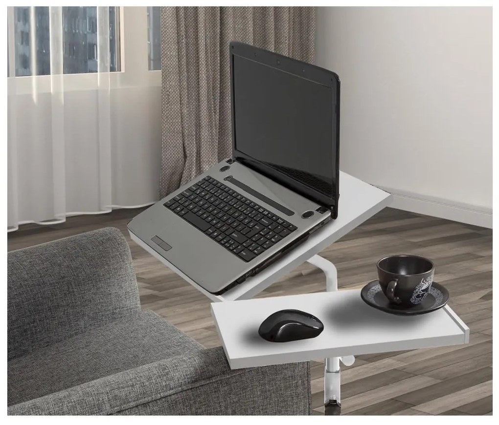 Măsuță ajustabilă GLEN 87x67 cm albă