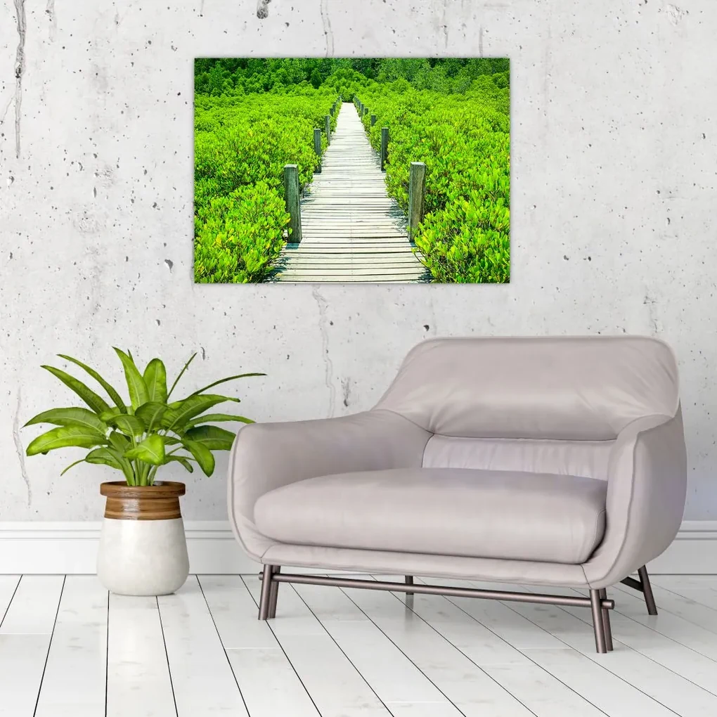 Tablou - poteca din lemn (70x50 cm), în 40 de alte dimensiuni noi