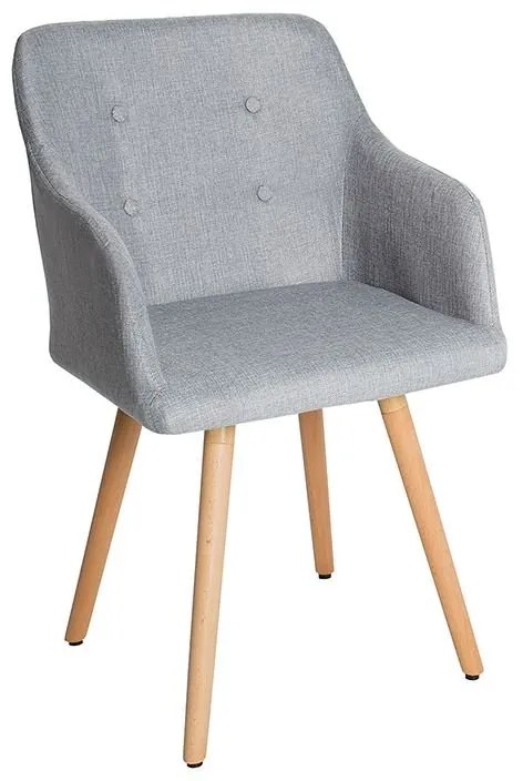 Set 2 scaune cu brate design nordic Scandinavia gri deschis A-36822 VC