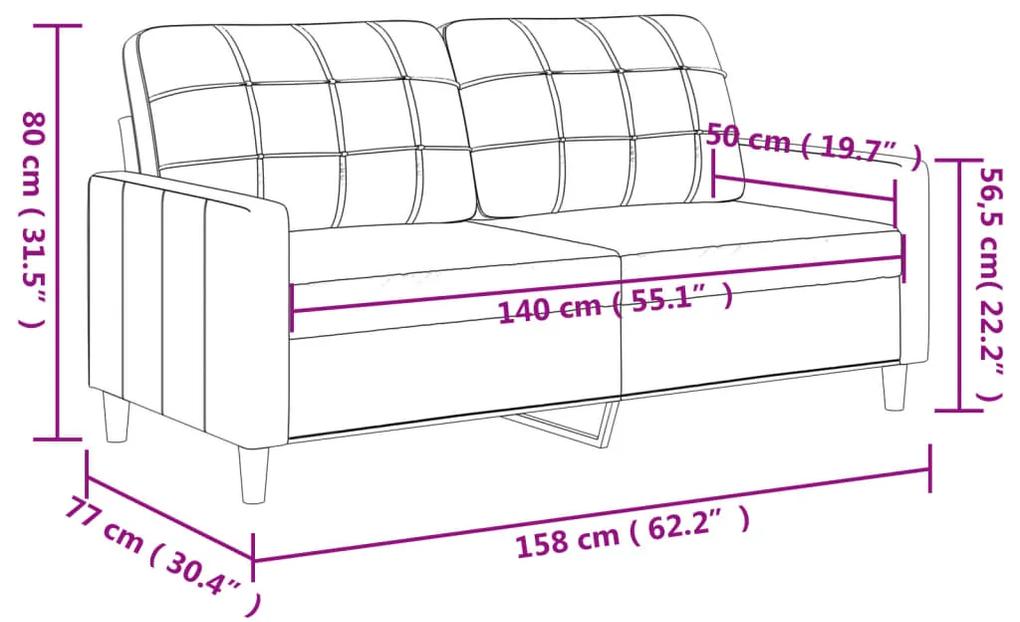Canapea cu 2 locuri, rosu vin, 140 cm, material textil