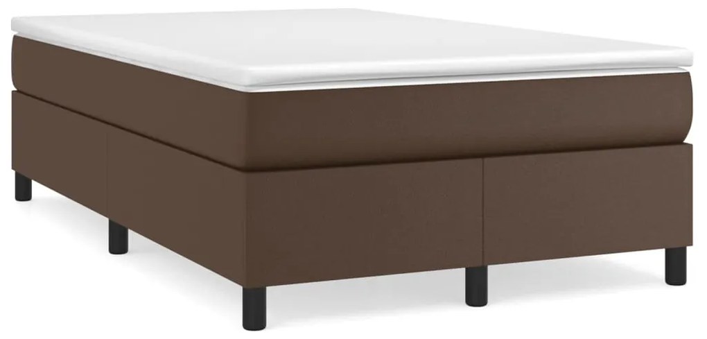 3121038 vidaXL Cadru de pat box spring, maro, 120x200 cm, piele ecologică