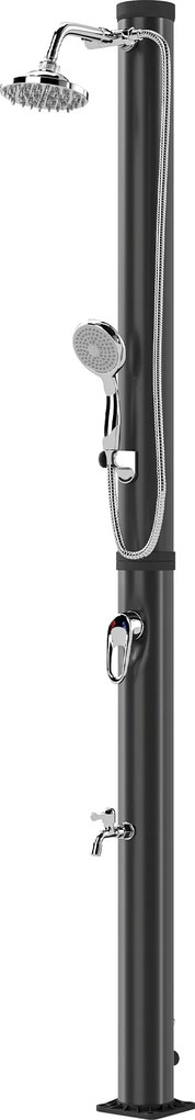 Outsunny Duș Solar 20L, Protecție Anti-îngheț Brevetată, Duș de Grădină Negru | Aosom Romania