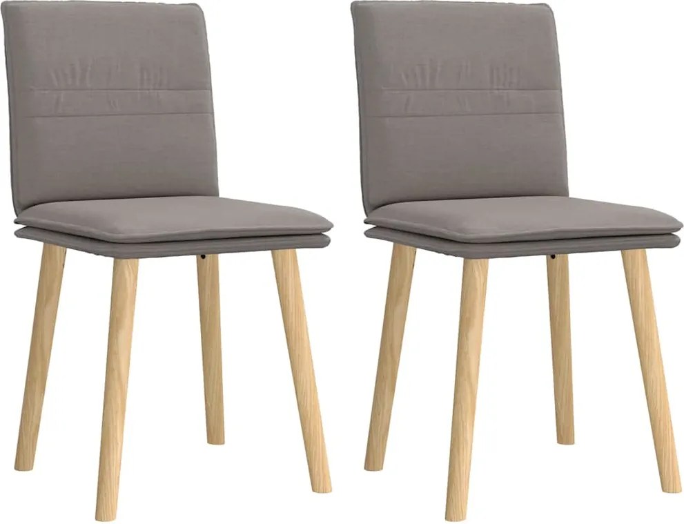 vidaXL Scaune de bucătărie, 2 buc., gri taupe, material textil