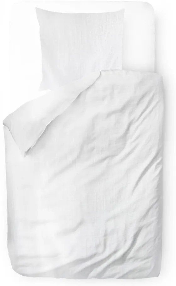 Lenjerie de pat albă din muselină pentru pat de o persoană 140x200 cm Plain Muslin – Butter Kings