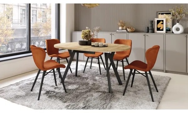 Masă dining ARTUR, stejar craft/negru