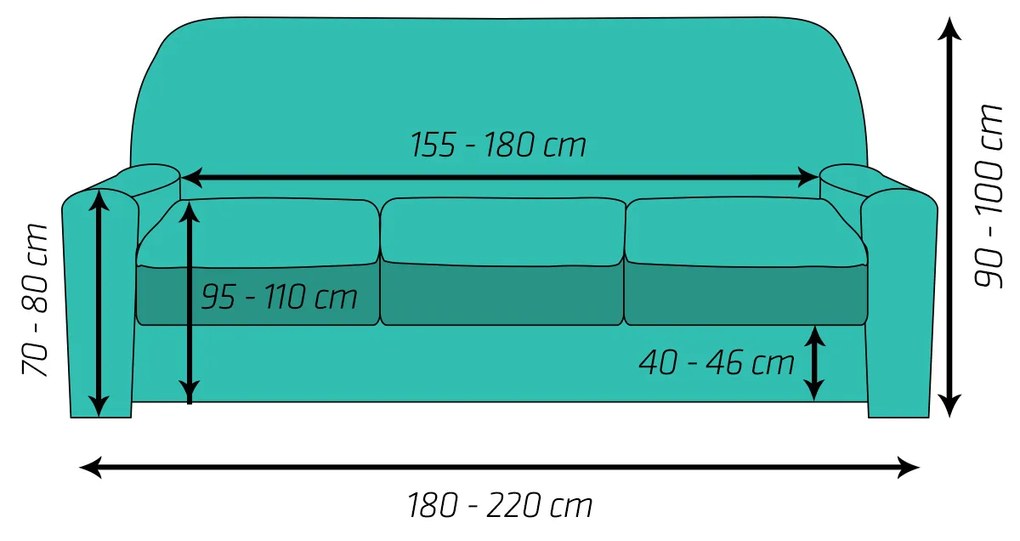 Husă multielastică 4Home Comfort pentru canapea, maro, 180 - 220 cm, 180 - 220 cm