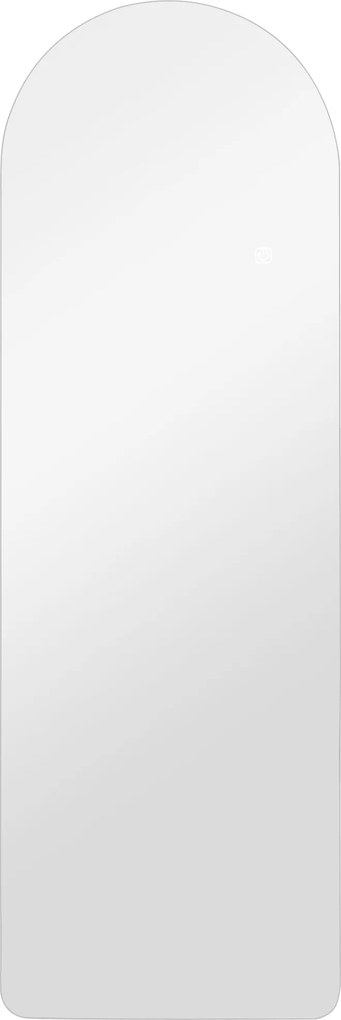 HOMCOM Oglindă de Perete în Formă de Arc cu Iluminare LED, Control Tactil și Sticlă Călită, 40x3x120 cm, Transparentă | Aosom Romania