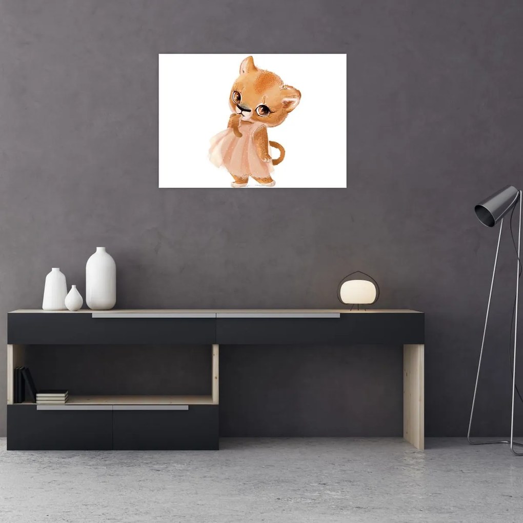 Tablou pe sticlă - Animăluț în acuarelă N⁰6 (70x50 cm)