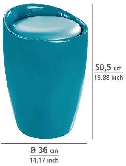 WENKO 20625100 - Taburet CANDY, 36 x 50,5 cm, turcoaz/negru