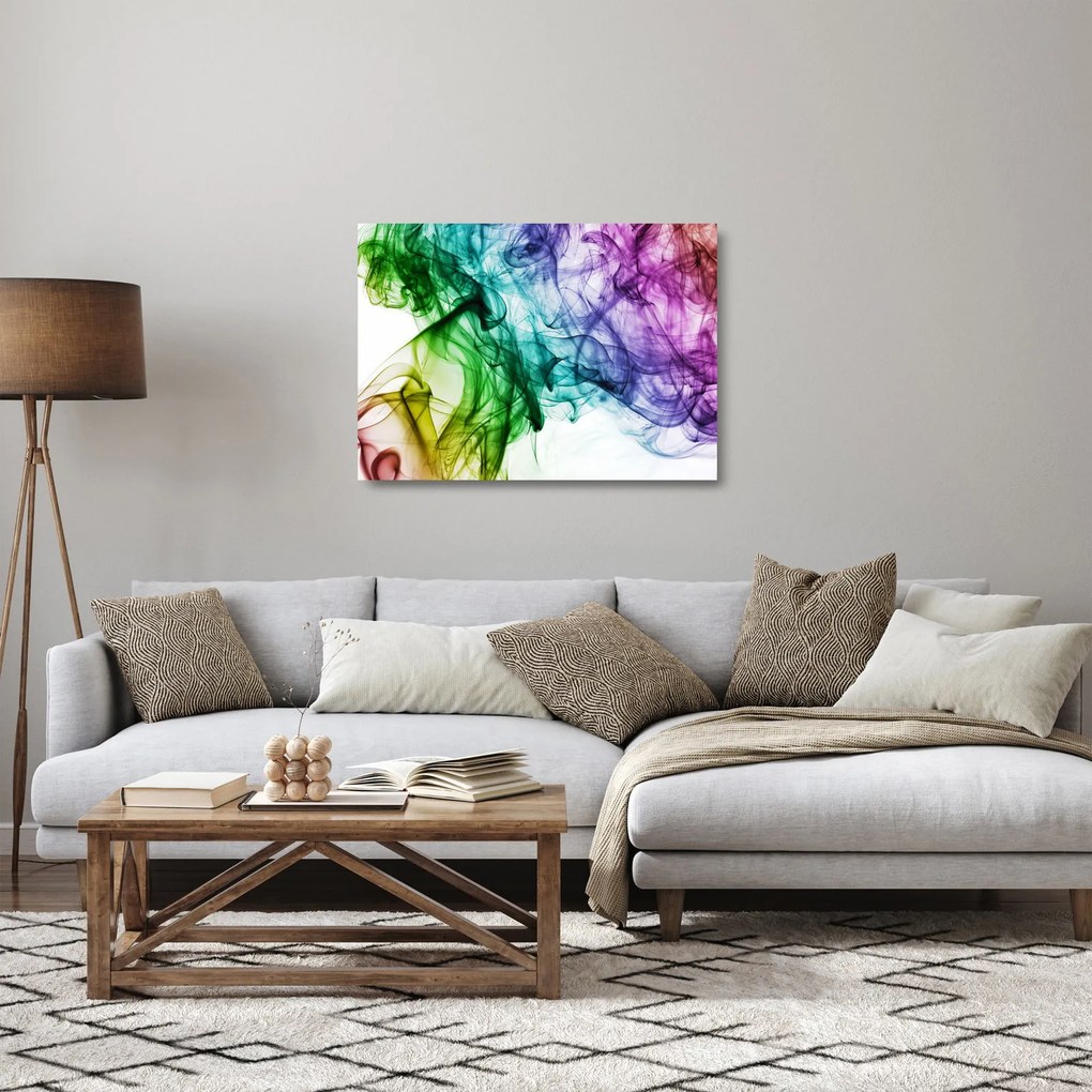 Tablou pe sticlă - fum colorat (70x50 cm)