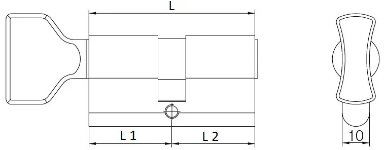Cilindri cu buton simetrici de siguranta EVP (Lungime: 70 mm)