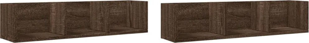 vidaXL Dulapuri perete 2 buc. stejar maro 75x18x16,5 cm lemn prelucrat