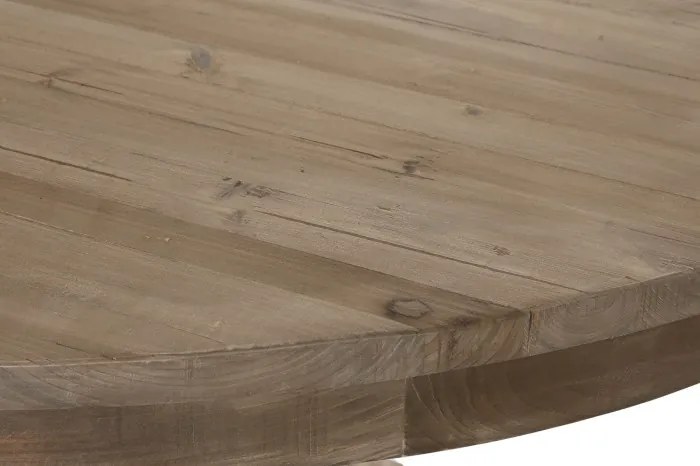 Masă dining rotundă din lemn reciclat, 140x140x76 cm, finisaj rustic natur, „Mesa"