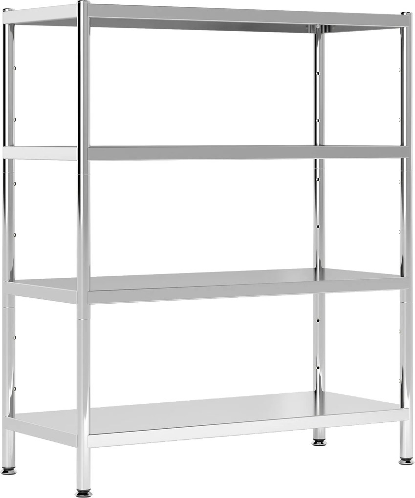 HOMCOM Raft de Depozitare pentru Bucătărie cu 4 Nivele din Oțel Inoxidabil 201 Argintiu | Aosom Romania