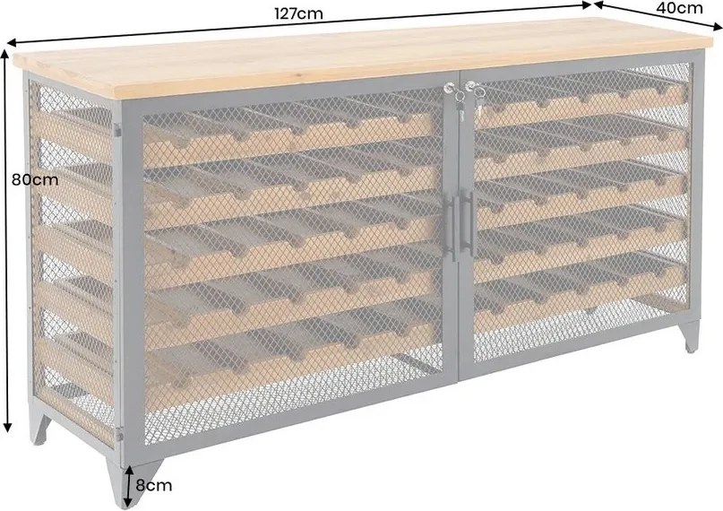 Raft pentru 55 sticle de vin Bodega 130cm