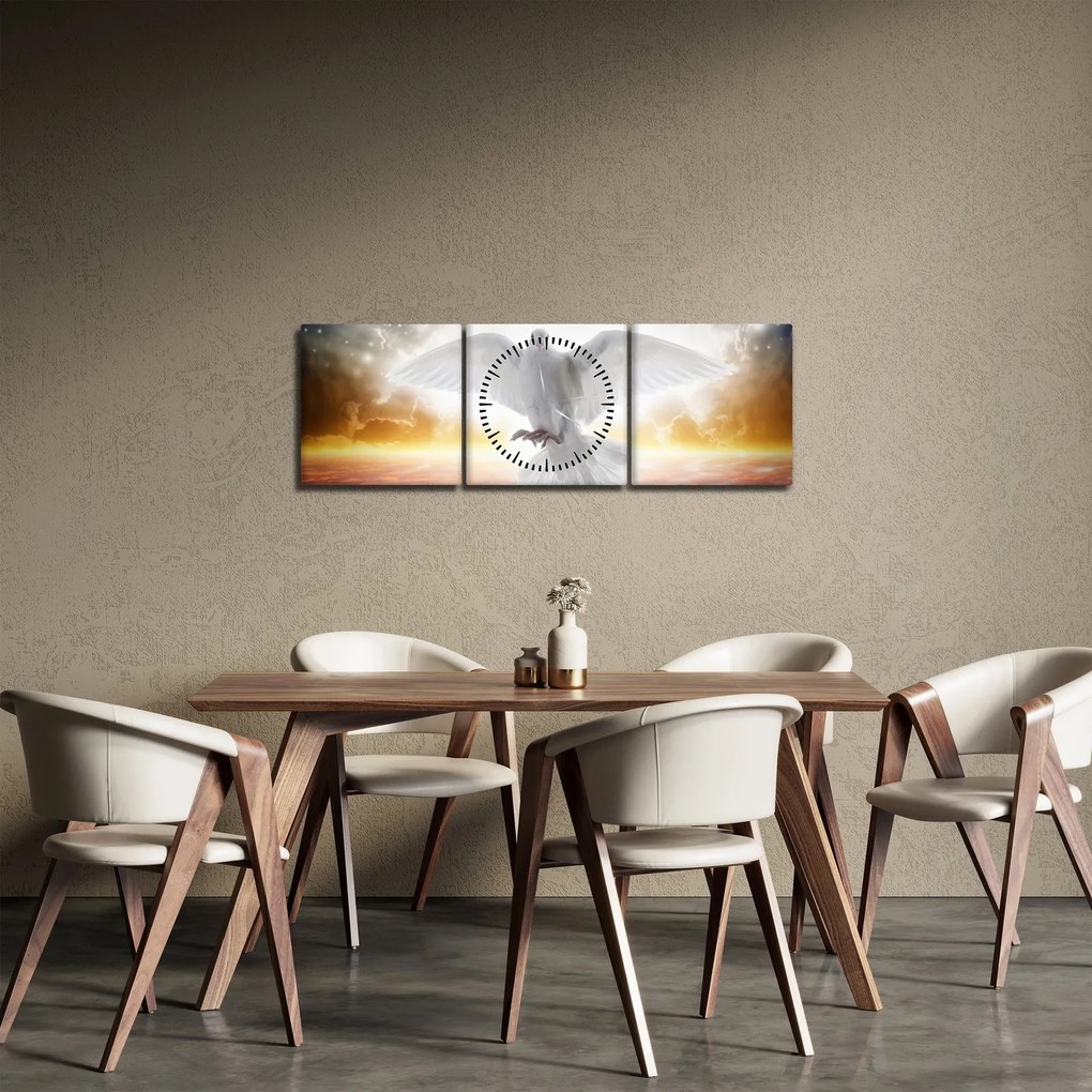 Tablou porumbiță (cu ceas) (90x30 cm)