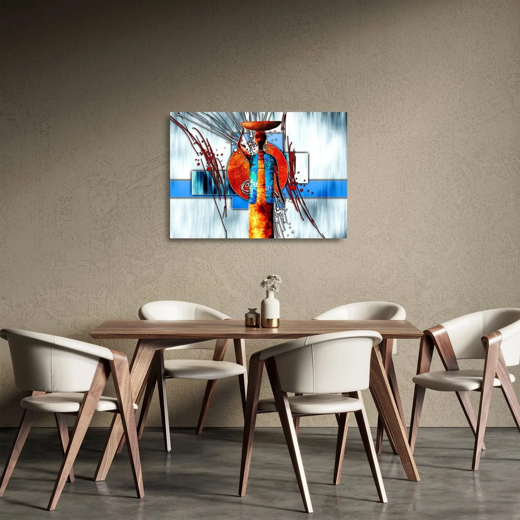 Tablou pe sticlă picturii persoanei străveche (70x50 cm)