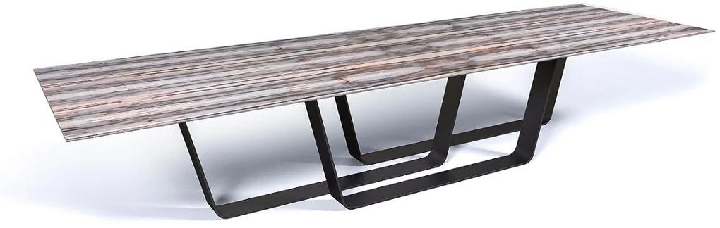 Masa dining din metal si lemn 300x120cm Legendary | MARK OLIVER - stejar gri