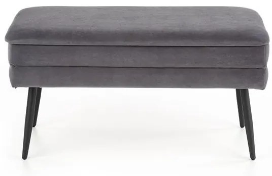 Banca dormitor Velva gri/negru - H37 cm