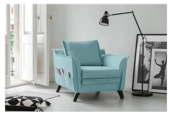 Fotoliu Miuform Charming Charlie, albastru deschis
