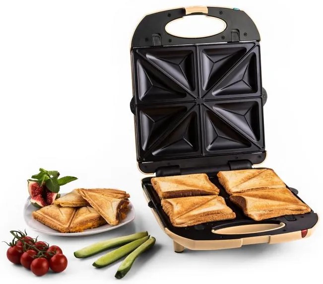 Klarstein Trinity 3 in 1 Sandwich Maker XXL 1300 W crem