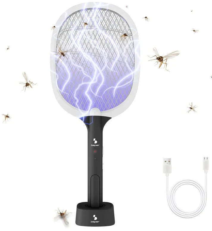 Resigilat: Capcana electrica pentru insecte Beper P206ZAN250, 2W, Incarcare USB, Suport, Iluminare LED, Alb