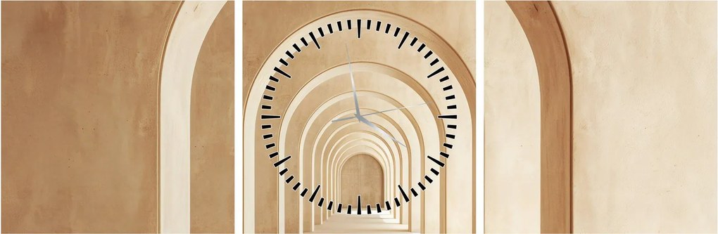 Tablou - Pasaj Bej (cu ceas) (90x30 cm)