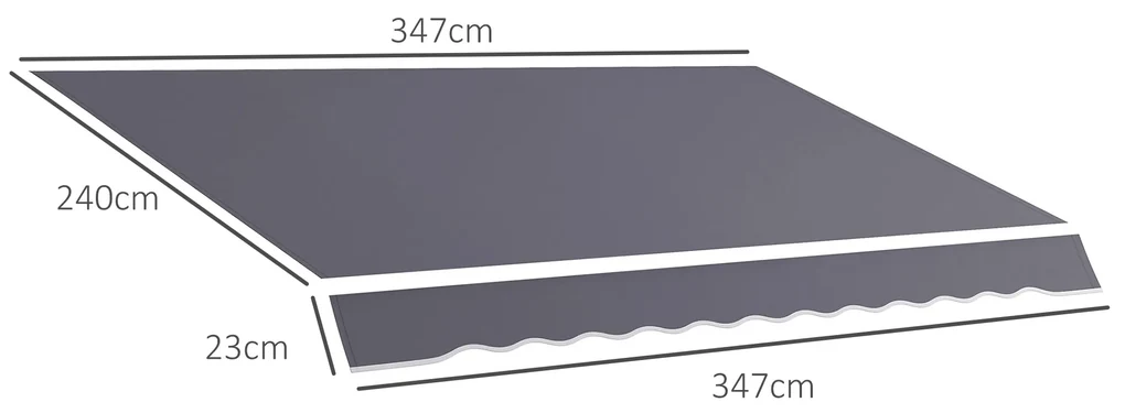 Outsunny Pânză de Schimb pentru Copertină Retractabilă Anti UV 30+, 3.47x2.4 m, Gri | Aosom Romania