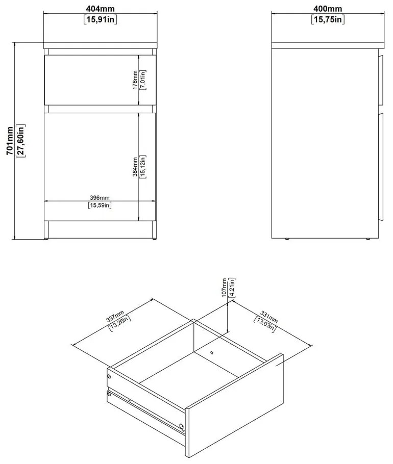 Noptieră în culoare naturală Naia – Tvilum