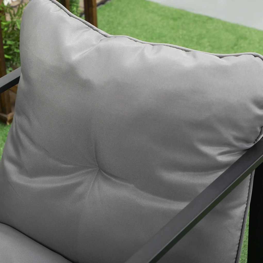 Outsunny Set de mobilier de grădină 4 piese 4 persoane cu canapea pentru 2 persoane, 2 fotolii și masă de cafea gri | Aosom Romania
