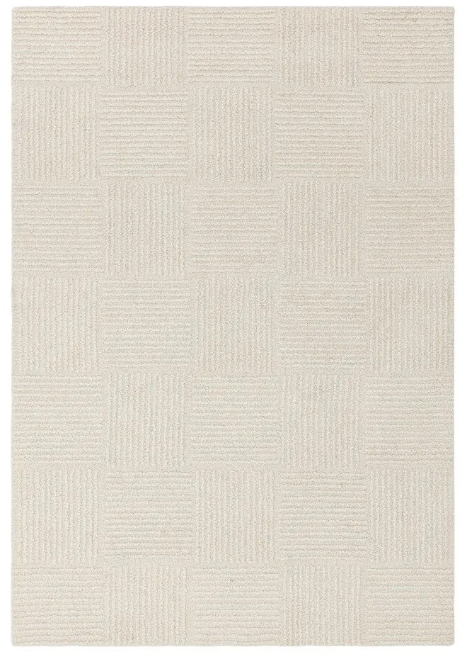 Covor fildeș țesut manual din lână 200x290 cm Zennith Grid – Asiatic Carpets