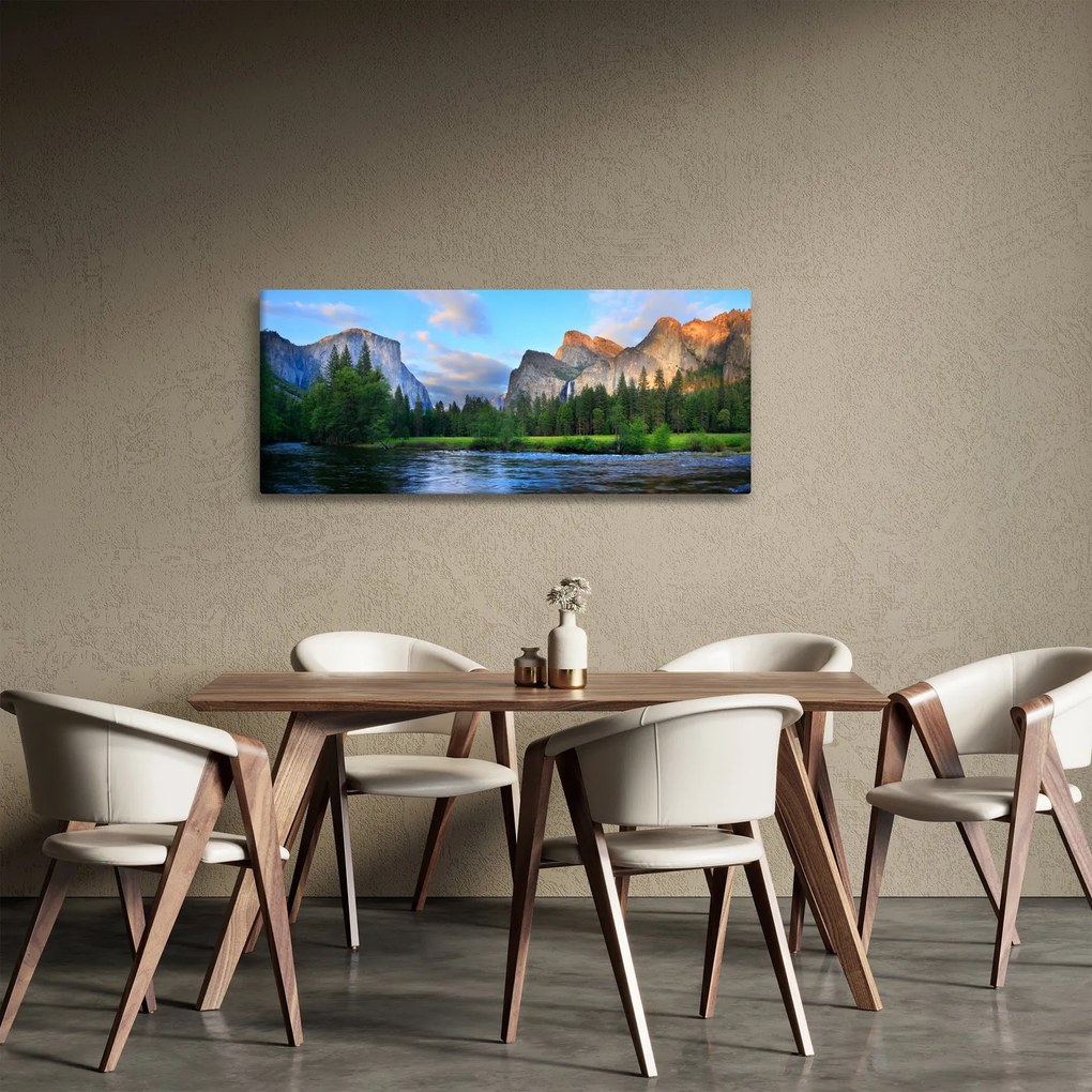 Tablou cu peisaj montan sălbatic (120x50 cm)