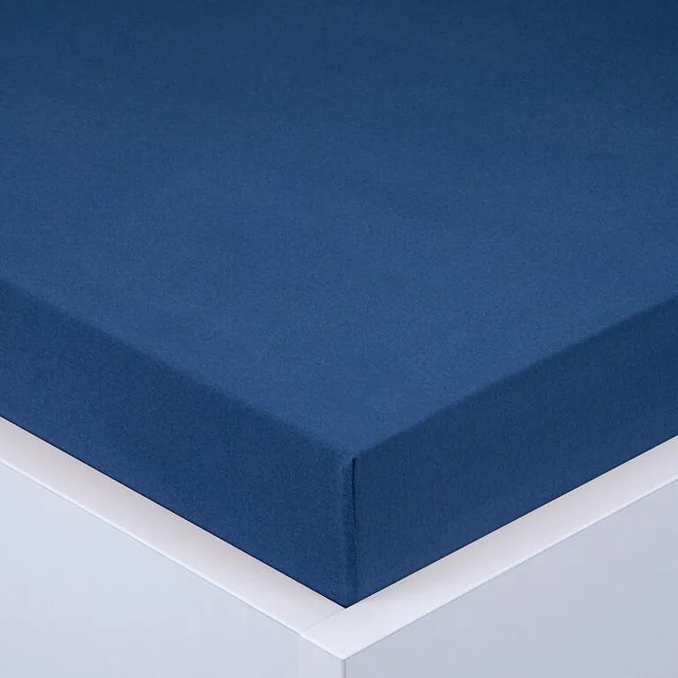 decoDoma Cearşaf cu elastic jersey EXCLUSIVE de culoare albastru regal 160 x 200 cm