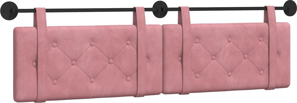 vidaXL Cap de pat suspendat Pe perete Roz 190 x 55 x 5 cm Catifea