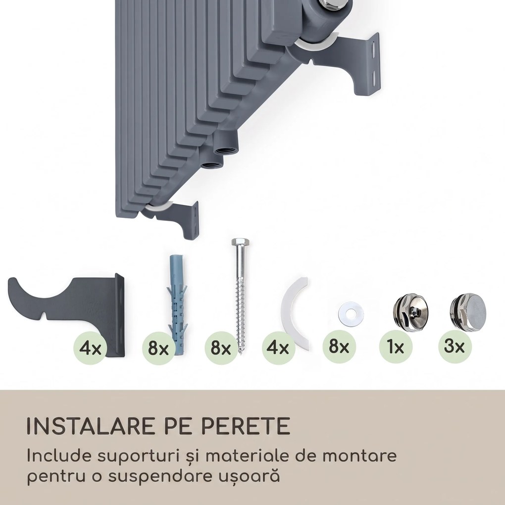 Blumfeldt Delgado, 180 x 60, radiator, radiator de baie, radiator tubular, 1065 W, apă caldă, 1/2